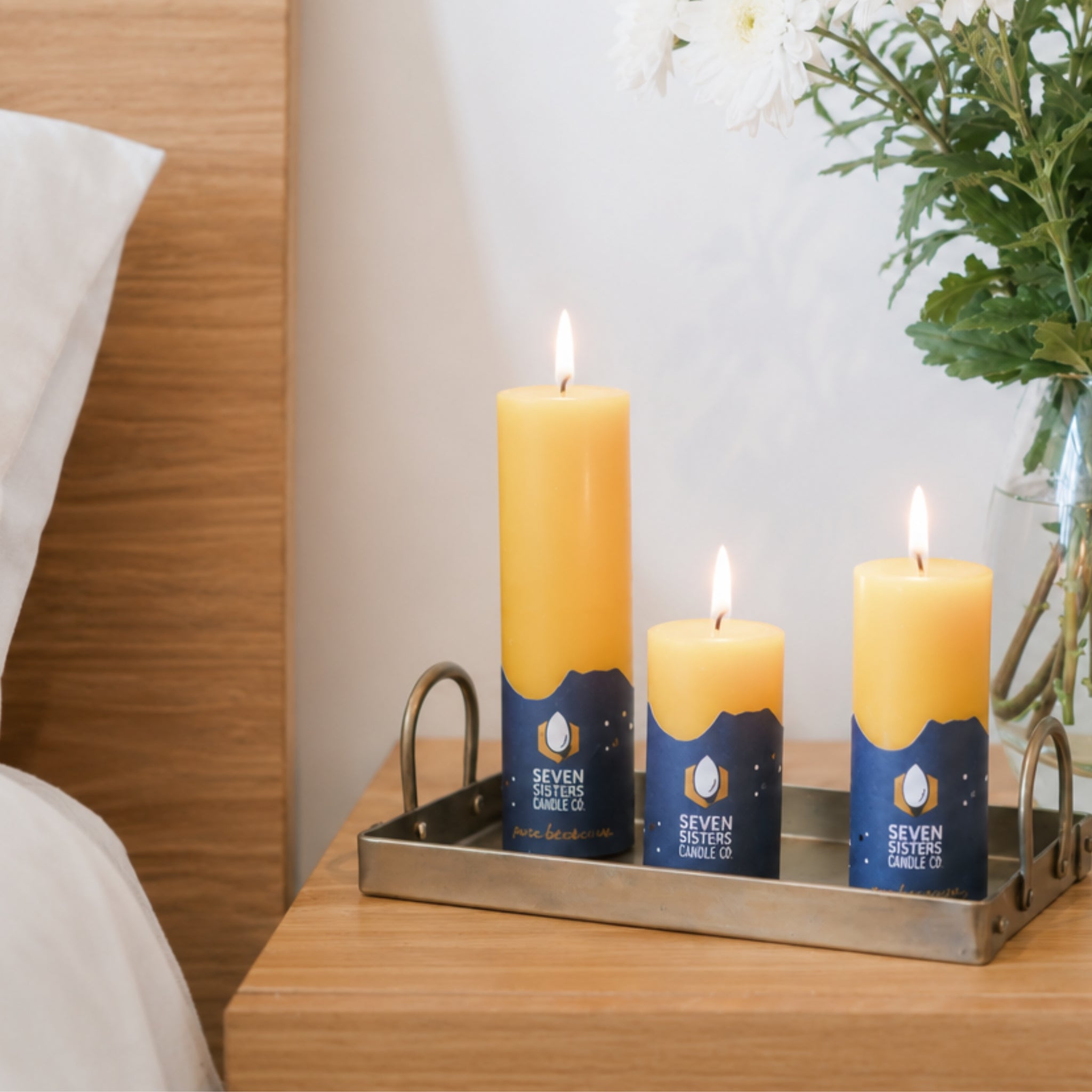 Pure Beeswax Pillar Candles