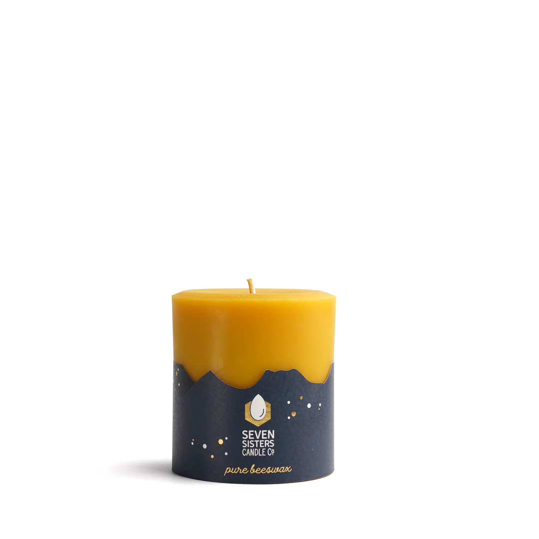 10cm Pure Beeswax Pillar Candle
