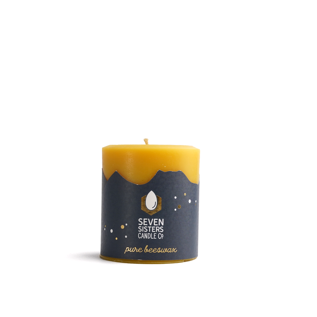 7.5cm Pure Beeswax Pillar Candle