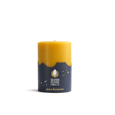 Pure Beeswax Pillar Candle - 7.5cm Diameter