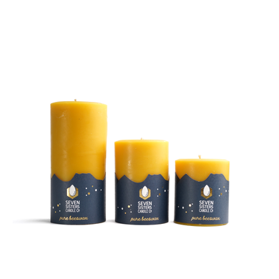 7.5cm Pure Beeswax Pillar Candle Trio - Steady as the Stars