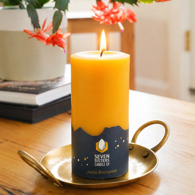Pure Beeswax Pillar Candle - 7.5cm Diameter